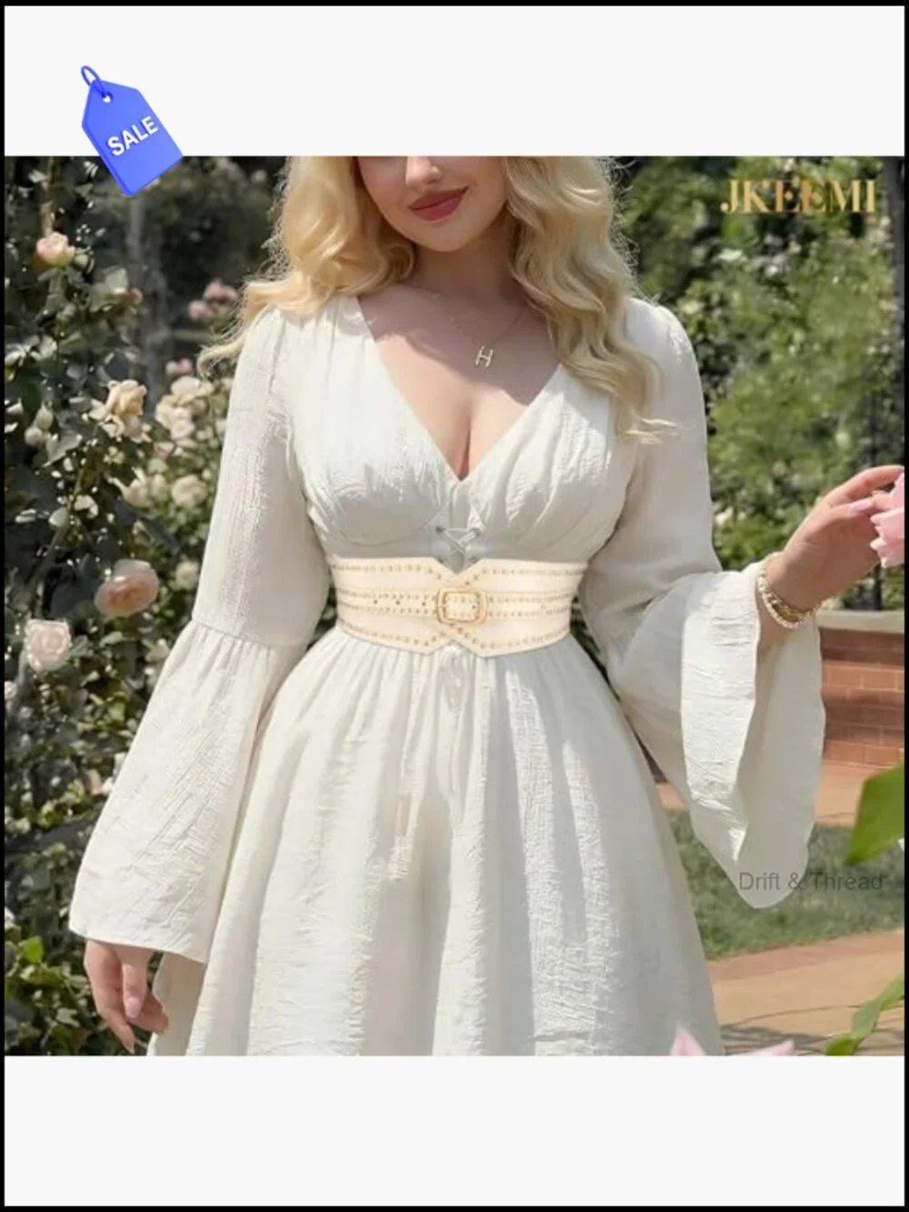 Adjustable Wide Elastic Waist Belt with Gold Buckle